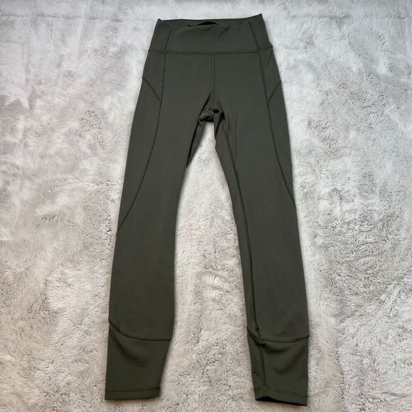 Lululemon In Movement Tight Leggings High Rise 25” Inseam Womens 4 Olive Green - Picture 1 of 10